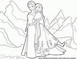 Coloring Frozen Anna Elsa Pages Printable Disney Sheet Together Pdf sketch template