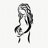 Pregnant Woman Sketch Young Beautiful Illustration Shapes Symbol Portrait sketch template