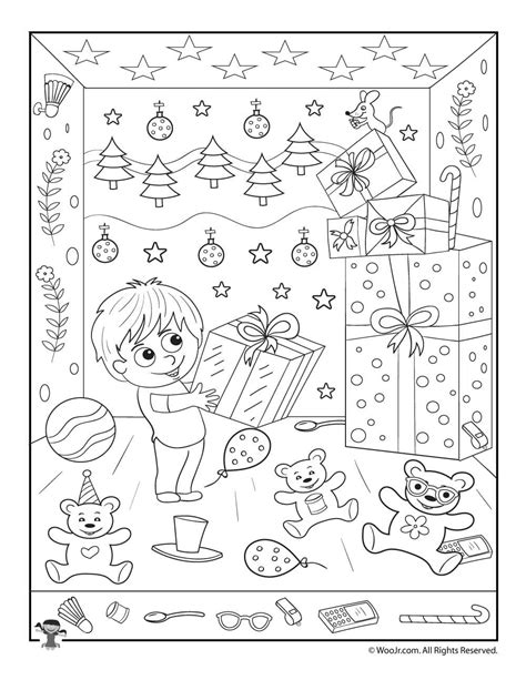 printable christmas hidden pictures worksheets