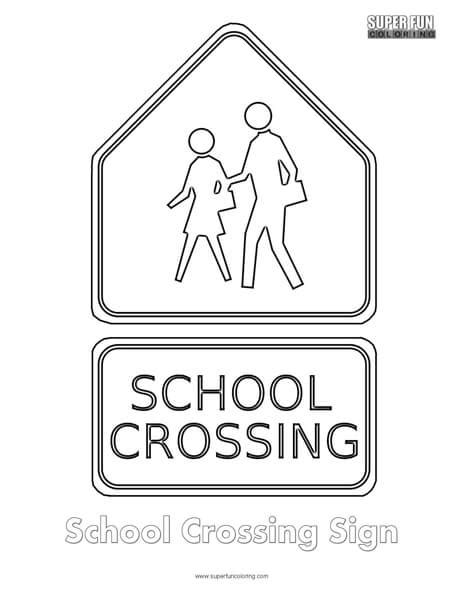 school crossing sign coloring page super fun coloring