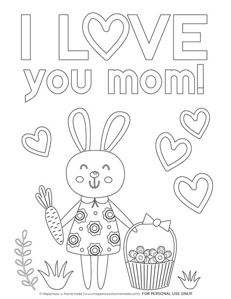 mothers day coloring pages  printables happiness  homemade