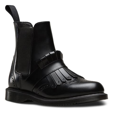 dr martens womens tina brogue chelsea  kiltie fashion boots black leather   uk