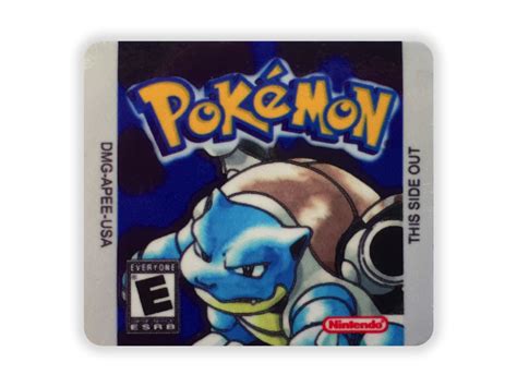 pokemon label replacement sticker  game boy cartridge red etsy