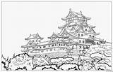 Himeji Castle sketch template