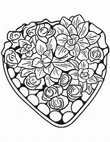 Coloring Pages Adults Heart Hearts Valentines sketch template