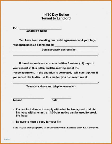 professional notice  tenant  move  template word sample