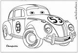 Herbie Coloring Pages Bug Vw Printable Coloriage Automobile Volkswagen sketch template