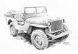 Jeep Willys Jeeps Wrangler Mb sketch template