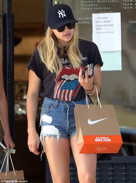 Chloe Moretz Wears Daisy Dukes And Rolling Stones T Shirt In Beverly