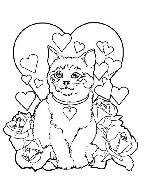 valentines day coloring pages cat valentine coloring pages valentine
