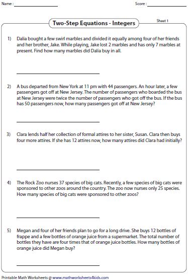 step equation word problems integers integers word problems
