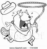 Lasso Clipart Coloring Swinging Beaver Happy Cartoon Cory Thoman Outlined Vector Chubby Rodeo Dog 2021 Template Clipartof sketch template