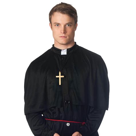 M L Mens Vicar Black Priest Tart Clergyman Monk Church Fancy Dress
