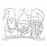 Gnome Sheets Gnomes Carolers Coloringbliss sketch template