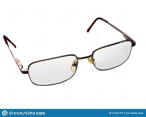 golden eye glasses for reading and computer work stock image image of