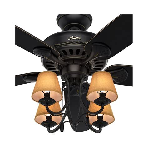 buy hunter cortland  ceiling fan basque black  brushed gold accents