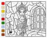 Princess Number Color Pages Coloring Printable Printables Printablee sketch template