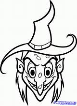 Witch Draw Face Halloween Drawing Step Easy Simple Drawings Coloring Witches Dragoart Pages Zombie Cartoon Clipart Scary Hat Sheet Artwork sketch template