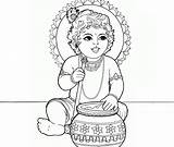 Krishna Drawing Coloring Pages Line Pencil Lord Baby Drawings Painting Outline Kids Printable Color Sketches Book Google Getdrawings Print Popular sketch template