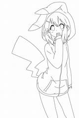 Pikachu Lineart Alme Nyan sketch template