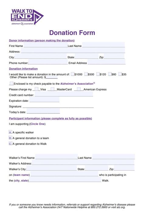 sample donation form  word templates