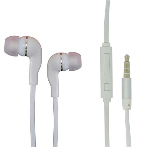 android cell phone mm white color audio earphone headphones headset earbuds volume