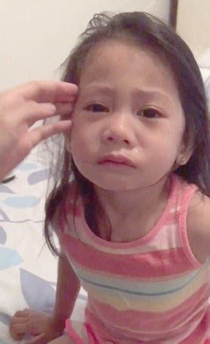 girl cries after following older sister into bathroom and seeing that