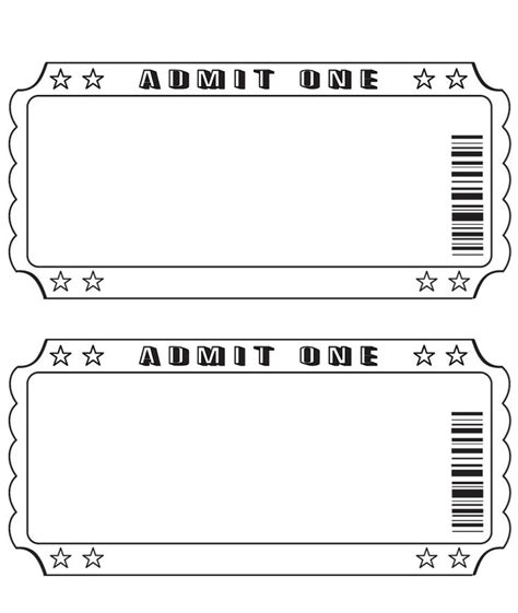 blank  ticket template  printable ticket templates ticket