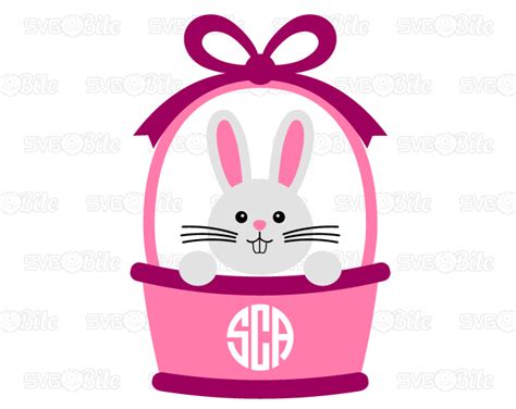sweet bunny  easter basket svg dxf png eps cutting files  cricut