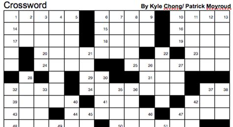 urban legend crossword puzzle  urban student kyle chong patrick