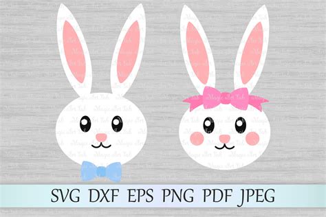 easter bunny faces svgs graphic  magicartlab creative fabrica