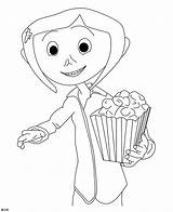 Coraline Popcorn Páginas Cumpleaños Hojas Número sketch template