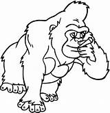 Gorilla Coloring Pages Clipart Gorillas Primate Printable Drawing Cartoon Mountain Cliparts Categories Supercoloring Animals Apes Use Presentations Projects Websites Reports sketch template