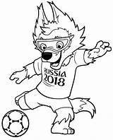 Fifa Coloring Cup Pages Mascot Zabivaka sketch template