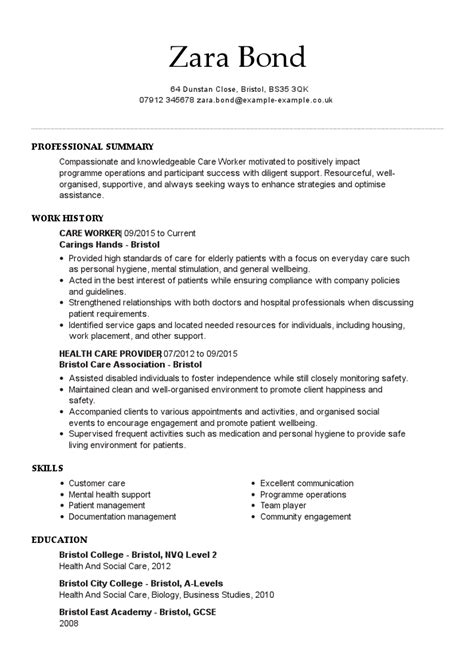care workers cv examples  myperfectcv