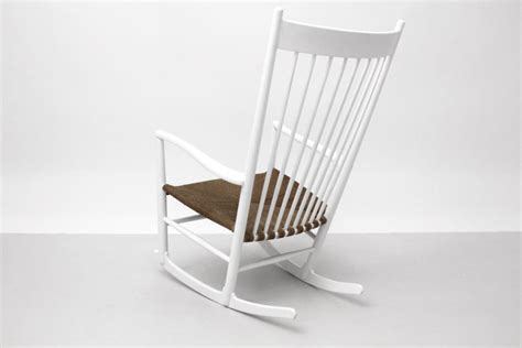 Mid-Century Modern White Vintage Rocking Chair J 16 by