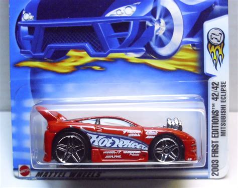 mitsubishi eclipse hot wheels car 2003 first editions bright red metal collection carded