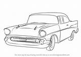 Draw Chevy Bel Air Drawing 1957 Step 57 Coloring Drawings Cars Tutorials Sketch sketch template
