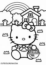 Kitty Hello Coloring Pages Printable Kids Cute Printables Print Draw Activity Colorir Party sketch template