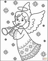 Coloring Christmas Angel Pages Printable Angels Drawing Supercoloring Books Categories sketch template