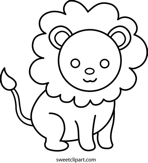 cute lion coloring page  clip art