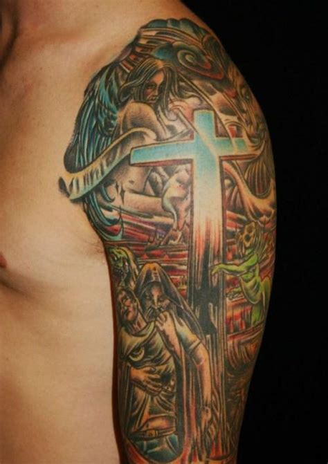 Half Sleeve Religious Tattoo Designs