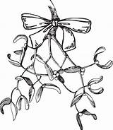 Mistletoe Christmas Drawing Getdrawings sketch template