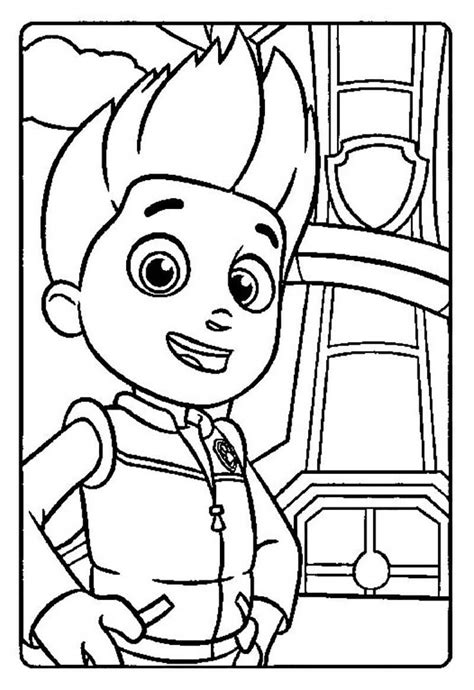 handsome ryder paw patrol coloring page  printable coloring pages