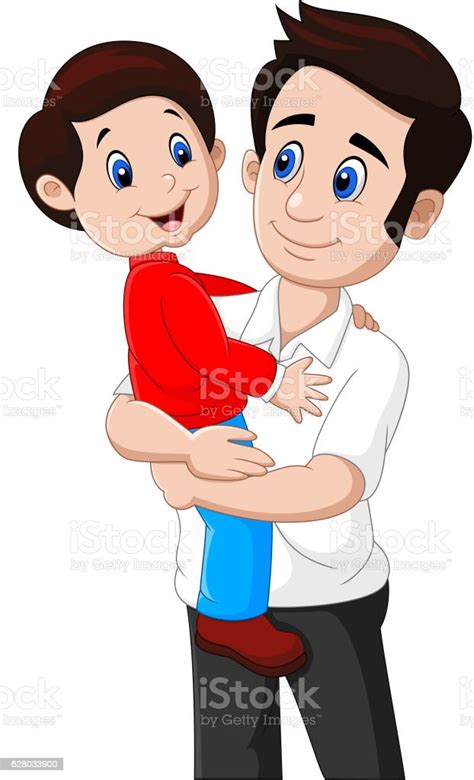Cartoon Father And Son Playing Together Stock Illustration Download