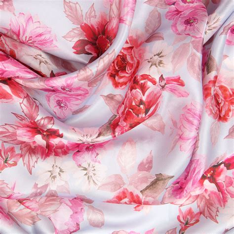 pink flower silk satin mix bloomsbury square dressmaking fabric