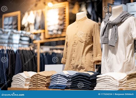 men shirt display  mannequin  clothes shop stock photo image  beige fashionable