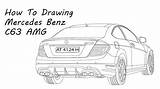 C63 Amg Mercedes Drawing Benz sketch template