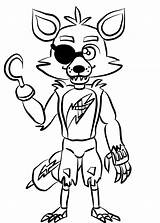 Foxy Nights Five Freddys Pages Fnaf Colouring Coloring Print sketch template