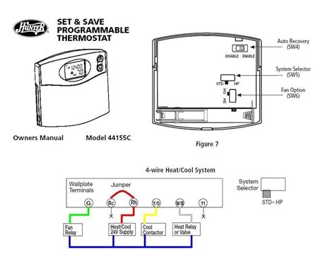 hunter thermostat  wiring diagram wiring diagram pictures